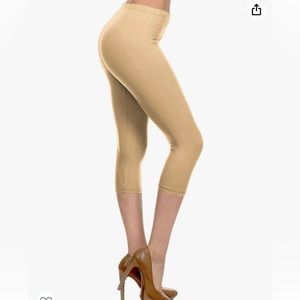 Beige Women's Capri Leggings